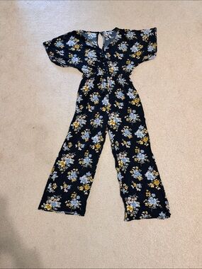 American Eagle Outfitters Black Floral Jumpsuit
